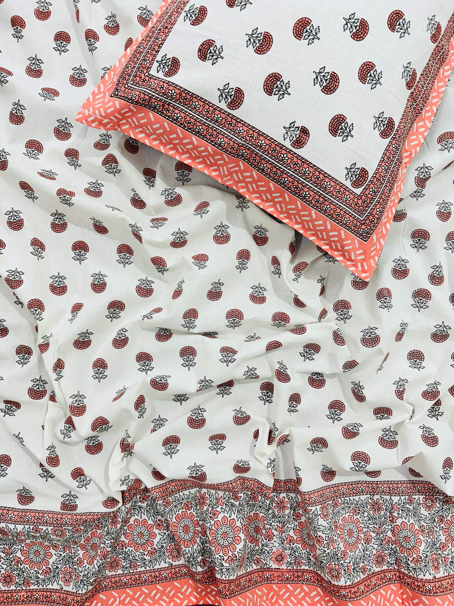 Small Booti Single Bed Bedsheet (60x90) inch