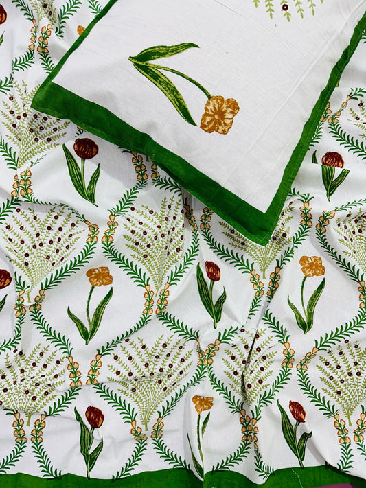 Leafy Single Bed Bedsheet (60x90) inch