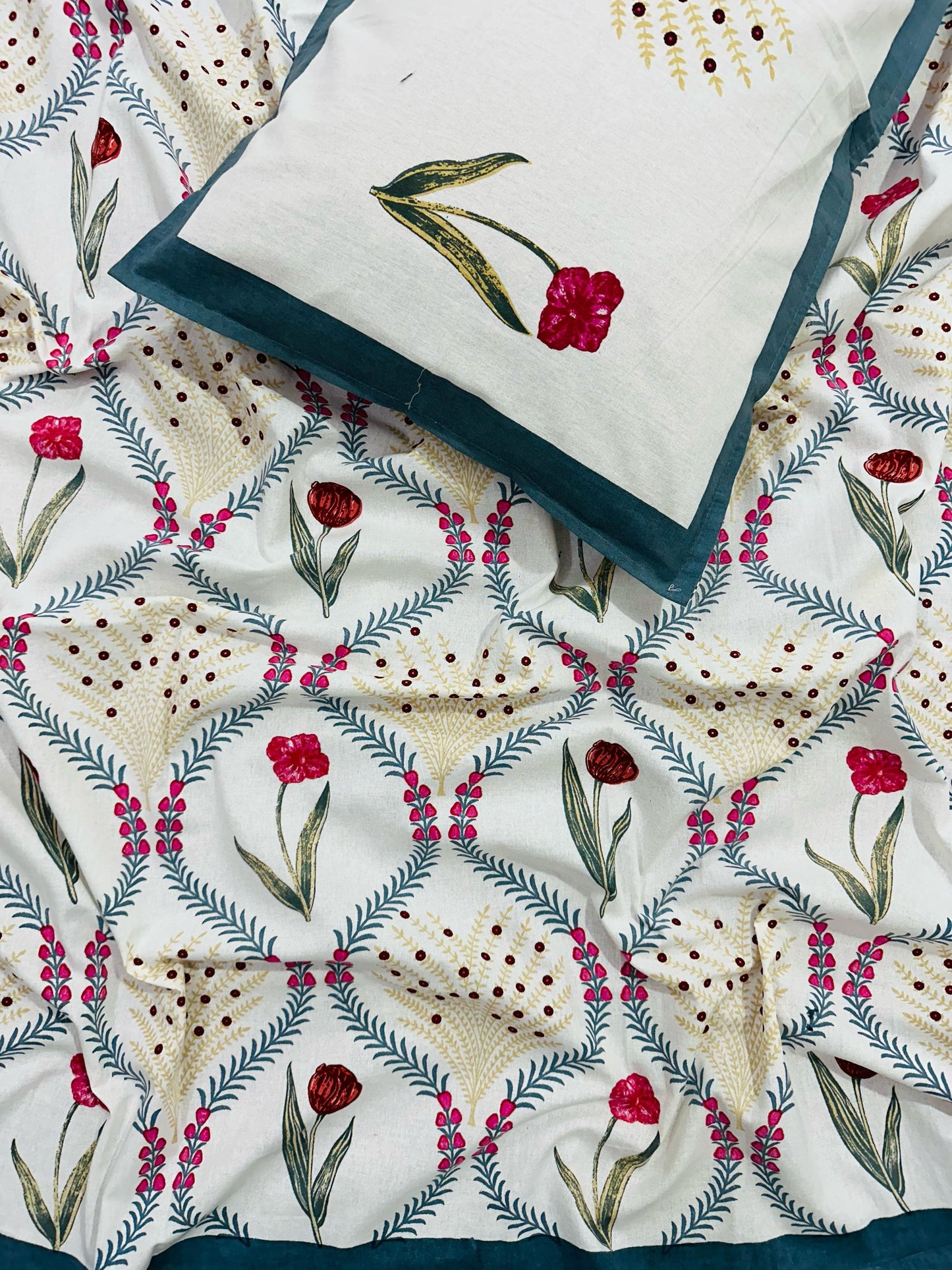 Leafy Single Bed Bedsheet (60x90) inch