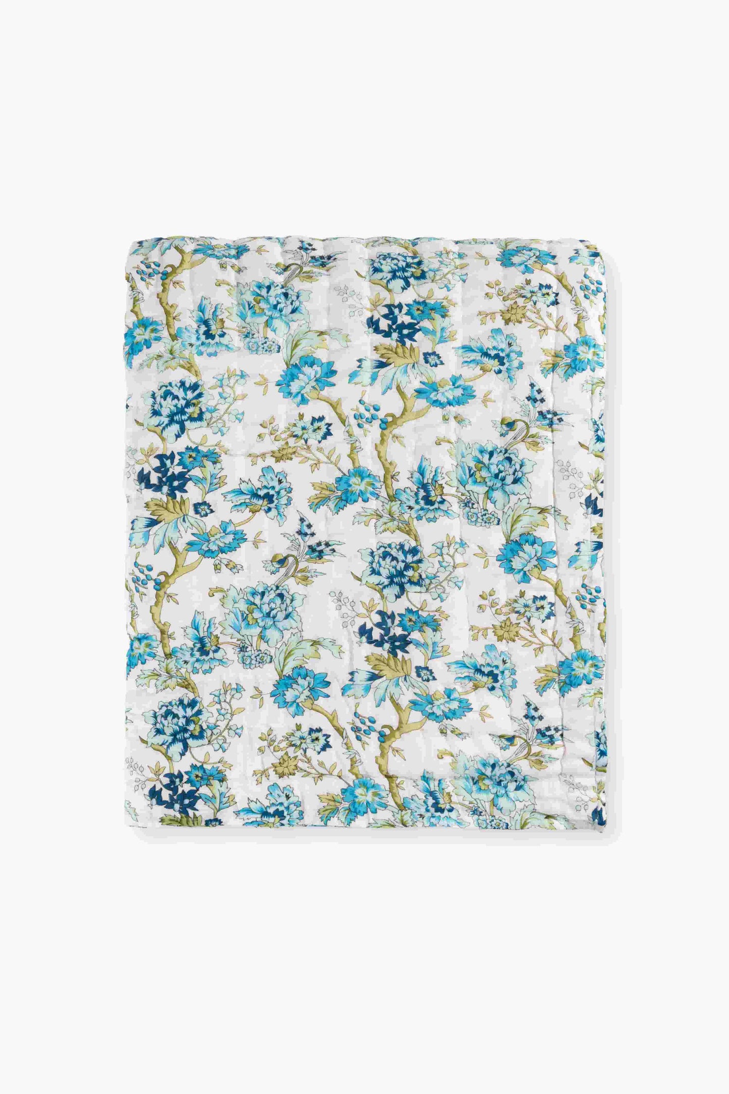 Blue Flower Jaal Mughal print Jaipuri Quilt