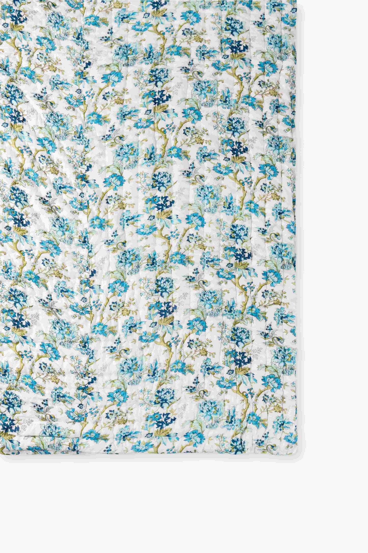Blue Flower Jaal Mughal print Jaipuri Quilt