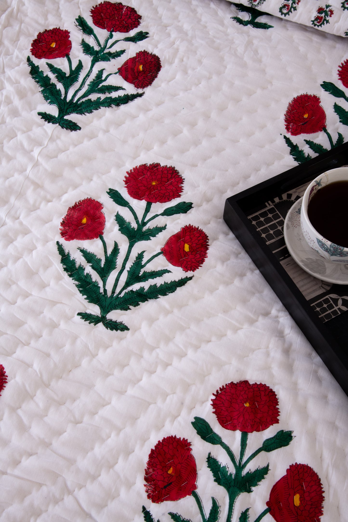 hand block print jaipuri razai quilt online for light winters and double bed size