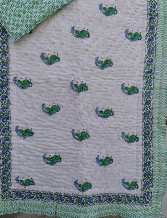 Sleeping Tiger Cotton Baby Quilt (45x60 inches)