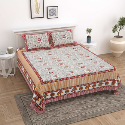 Animal Print Cotton Jaipuri Bedsheet Double bed (90x108 inch)