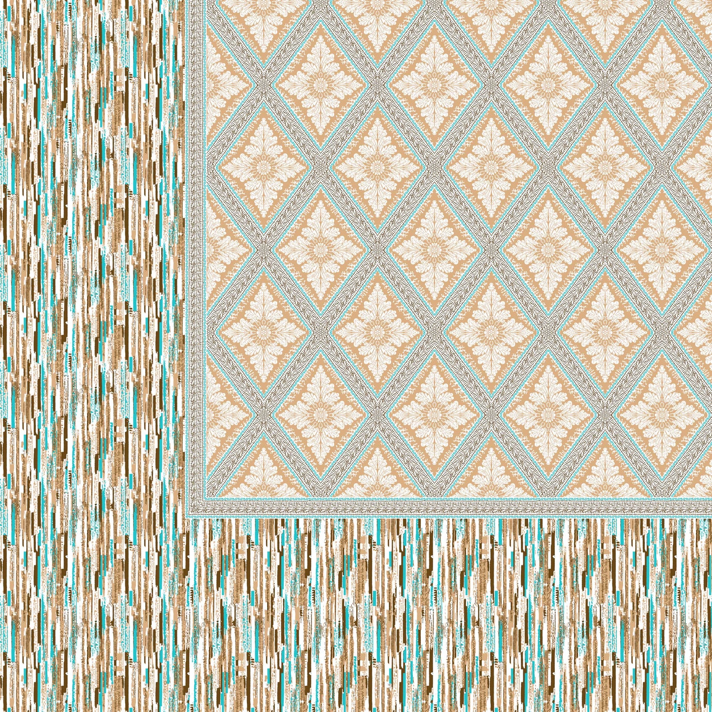 Geometric Jaipuri Bedsheet Double Bed (90x108 inch)