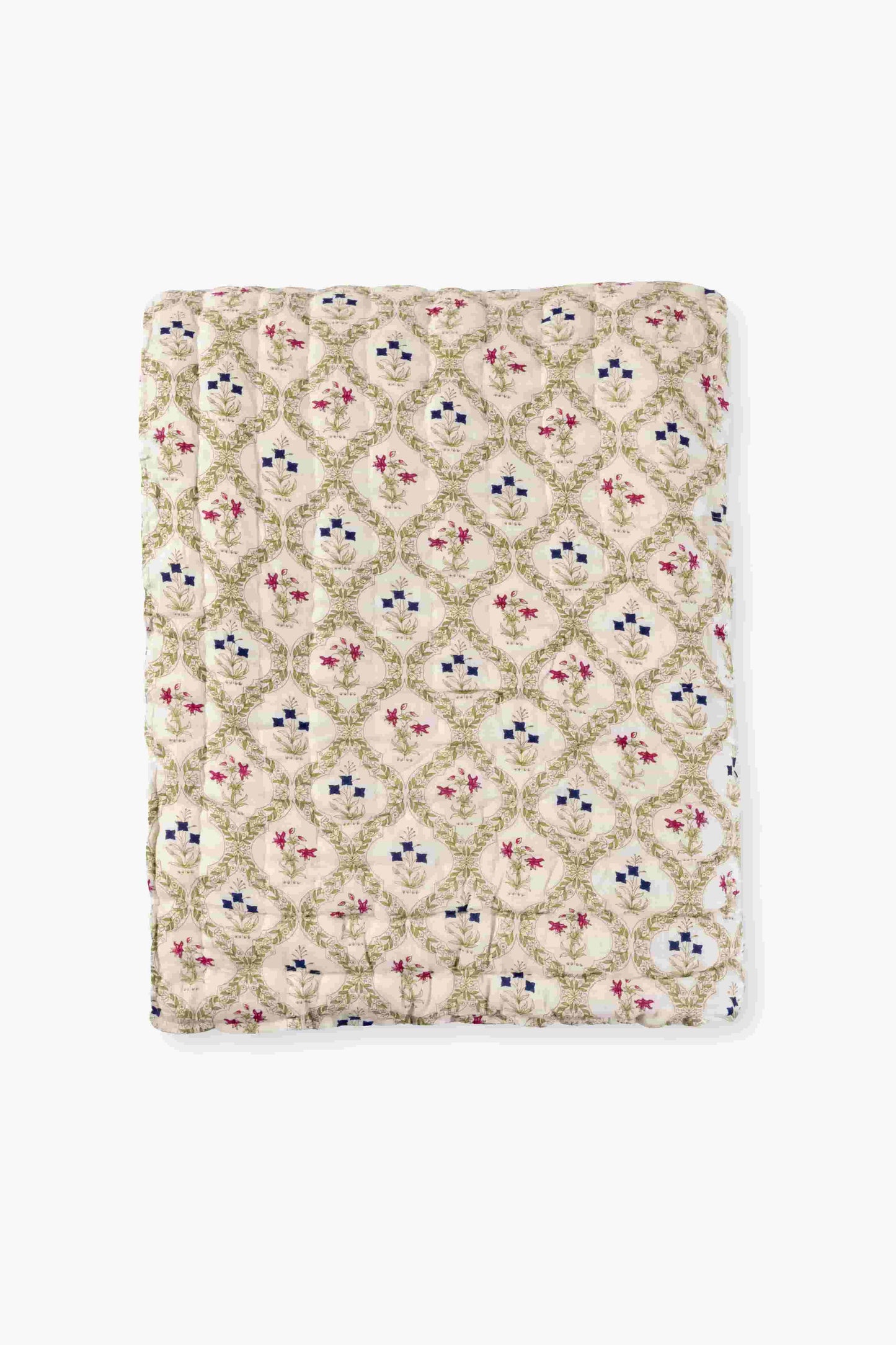 Green Mughal Booti Jaipuri Razai/Quilt