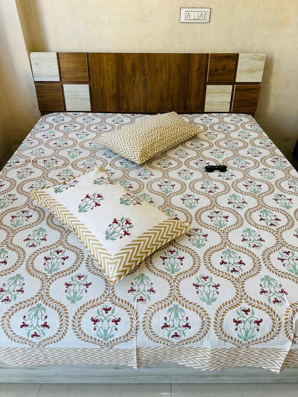 Royal Motif Premium Bedsheet Double Bed (100x108 inch)