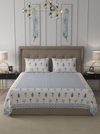 100% Cotton Premium King Size Bed Sheet (108x108) inch - Opium