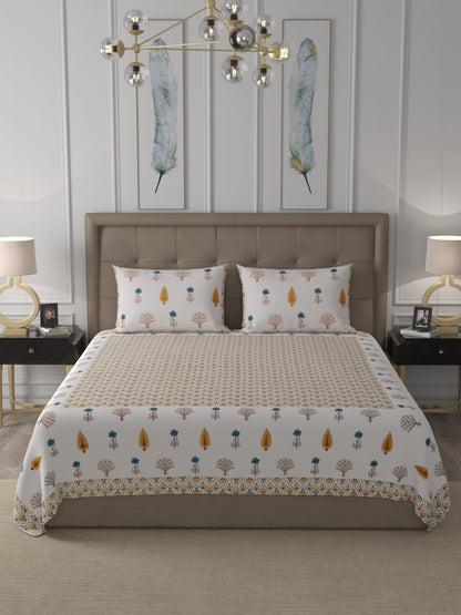 100% Cotton Premium King Size Bed Sheet (108x108) inch - Opium