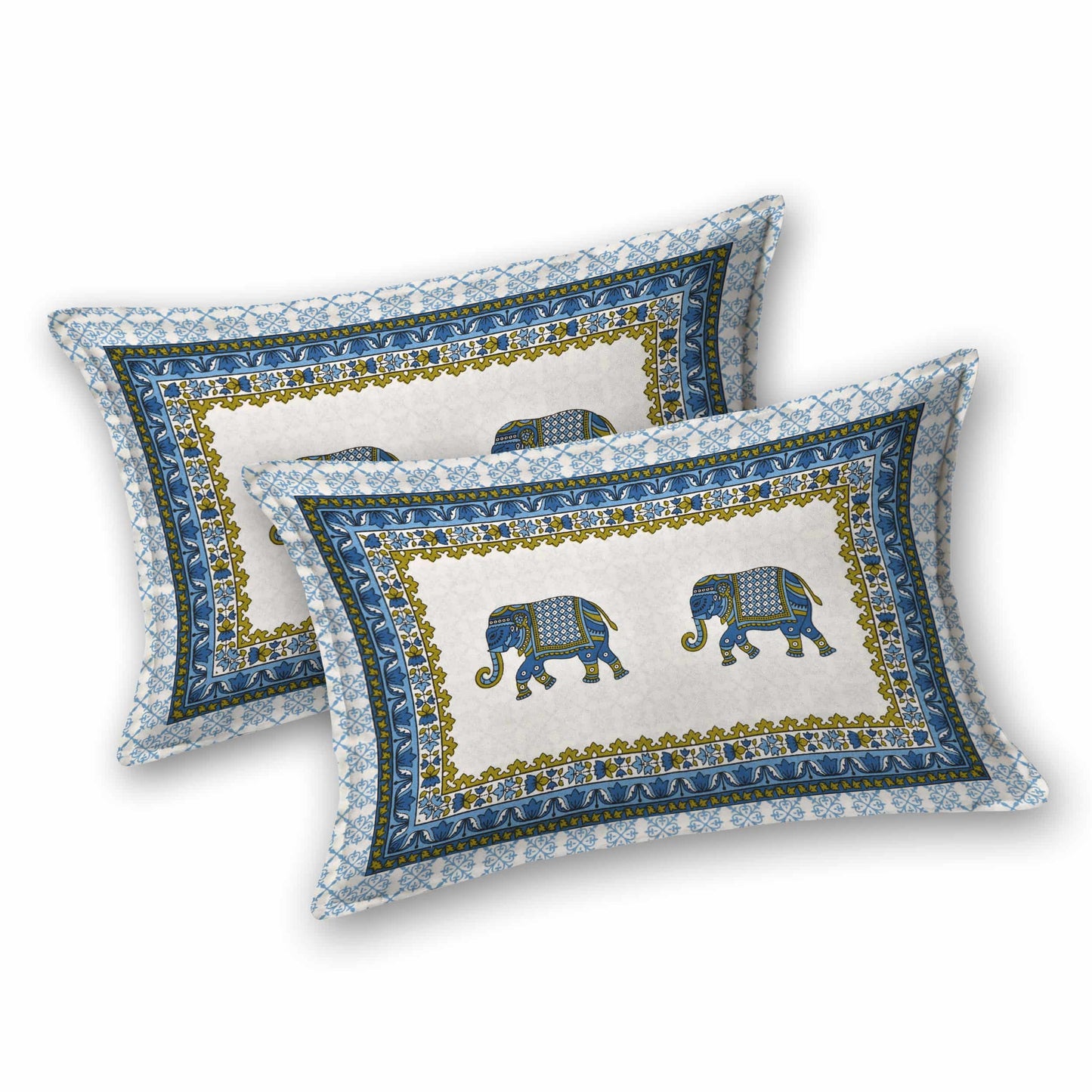 Rajasthani Booti Cotton Jaipuri Bedsheet Double Bed (90x108 inch )