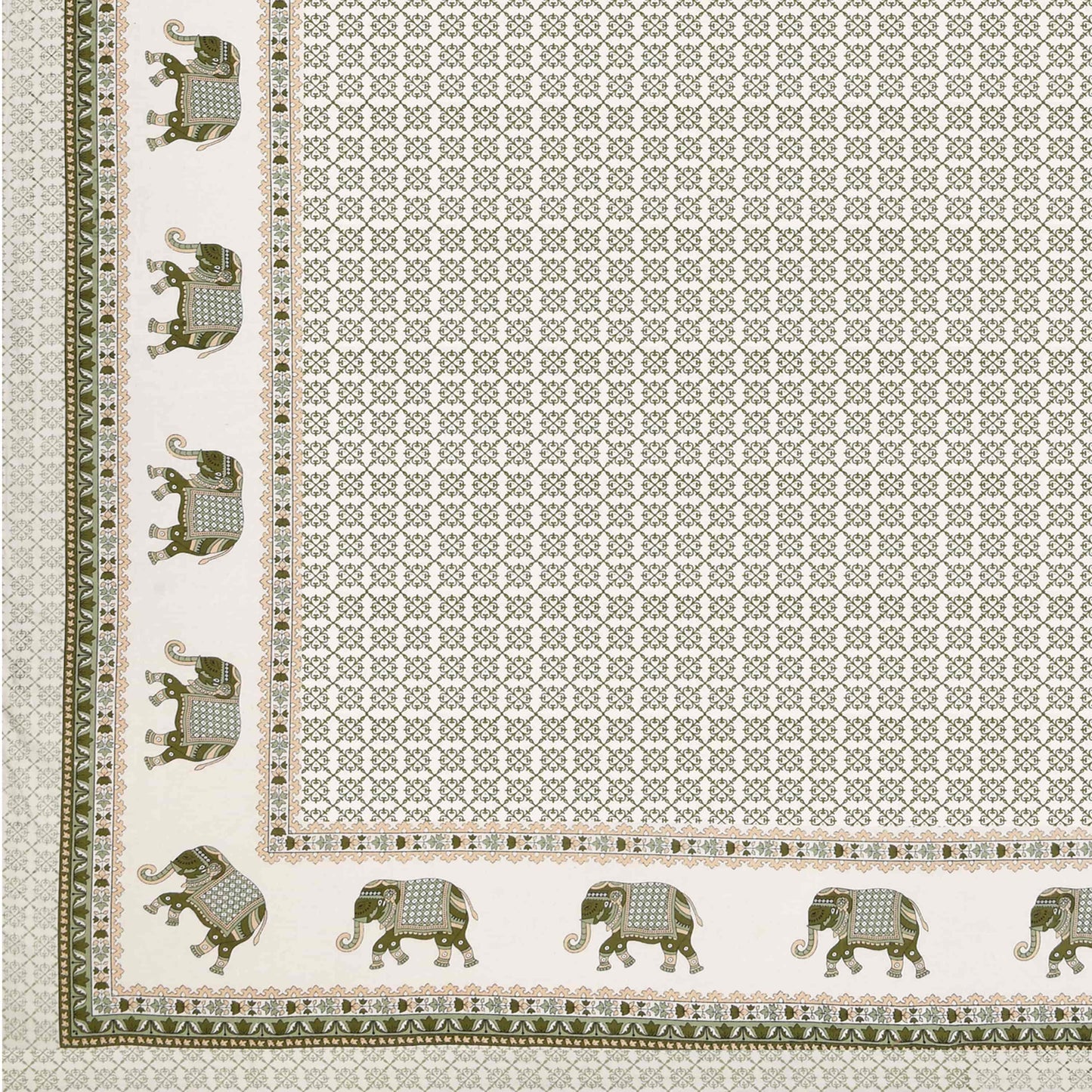 Rajasthani Booti Cotton Jaipuri Bedsheet Double Bed (90x108 inch )