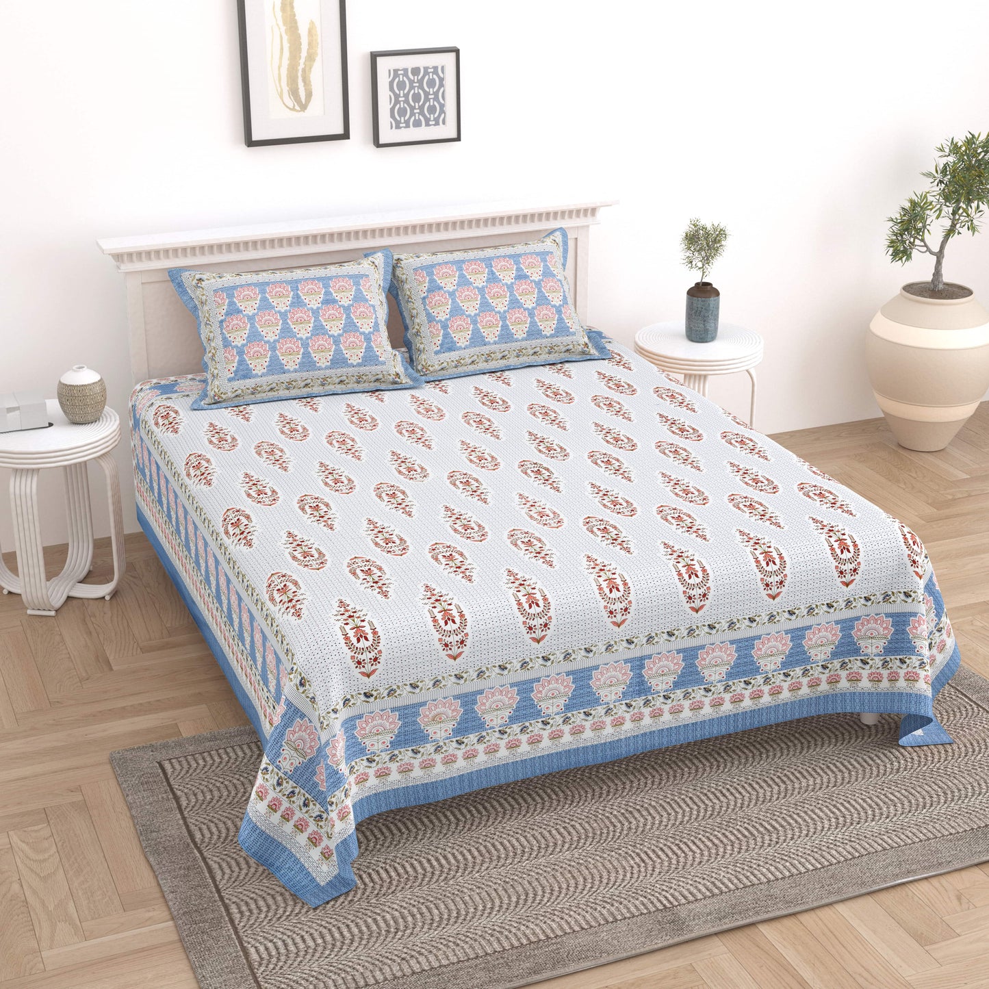 Royal Motif Jaipuri Bedsheet Double Bed (90x108 inch)