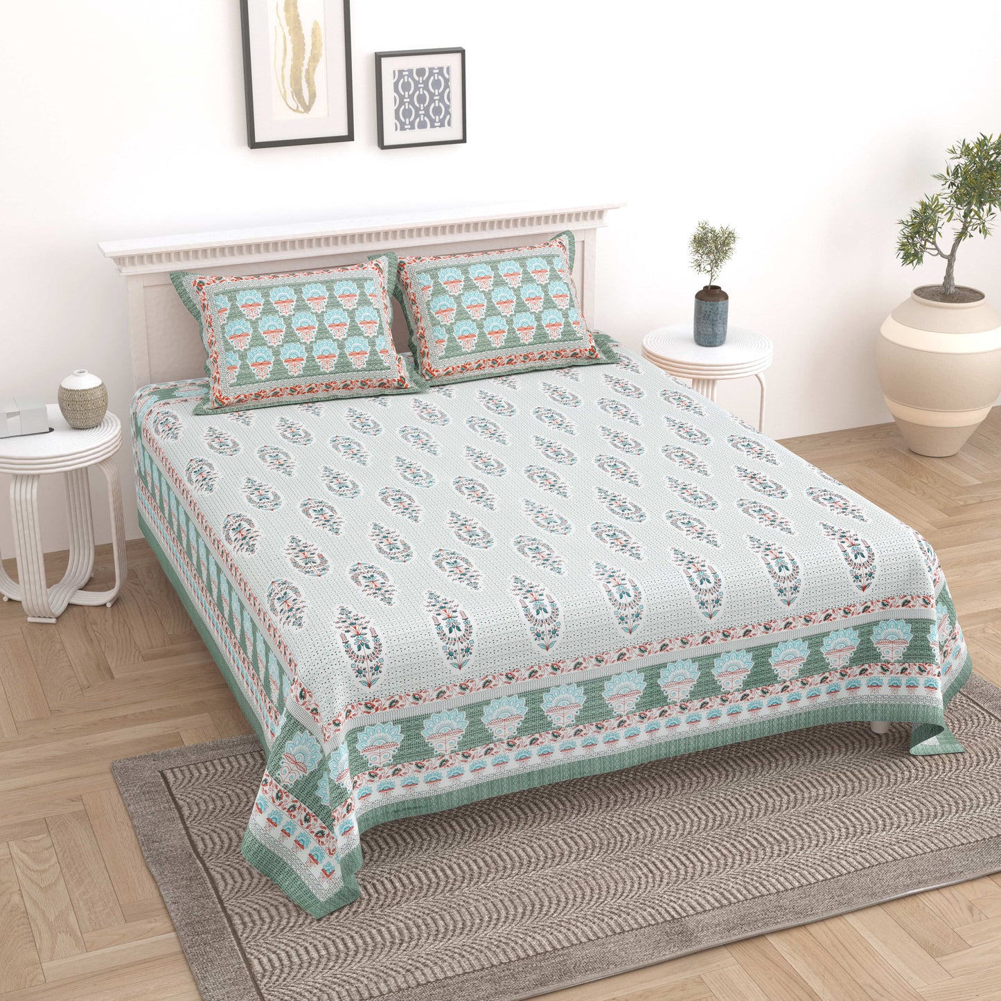 Royal Motif Jaipuri Bedsheet Double Bed (90x108 inch)