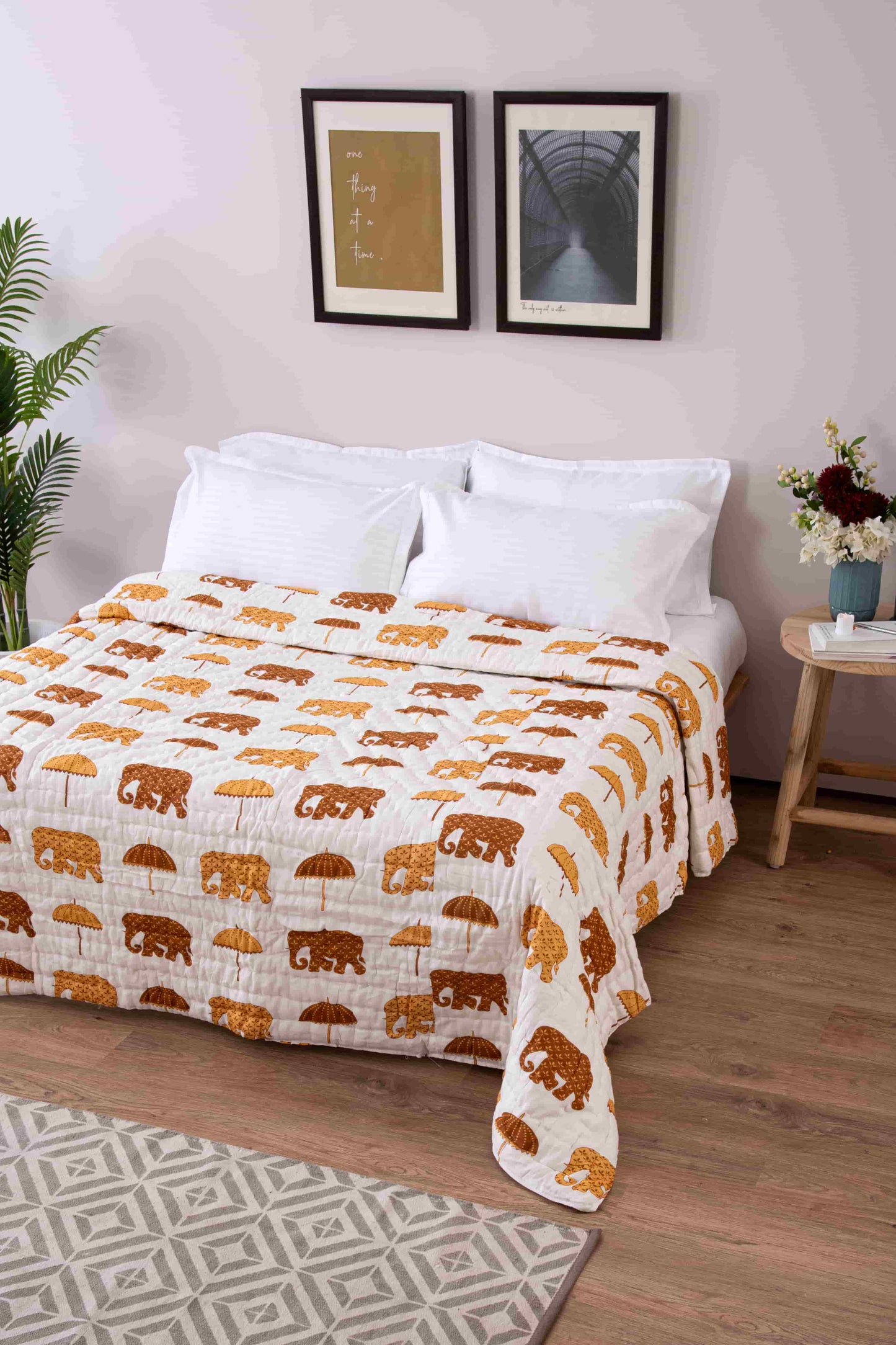 traditional elephant jaipuri razai jaipuri quilt -lushfab jaipur