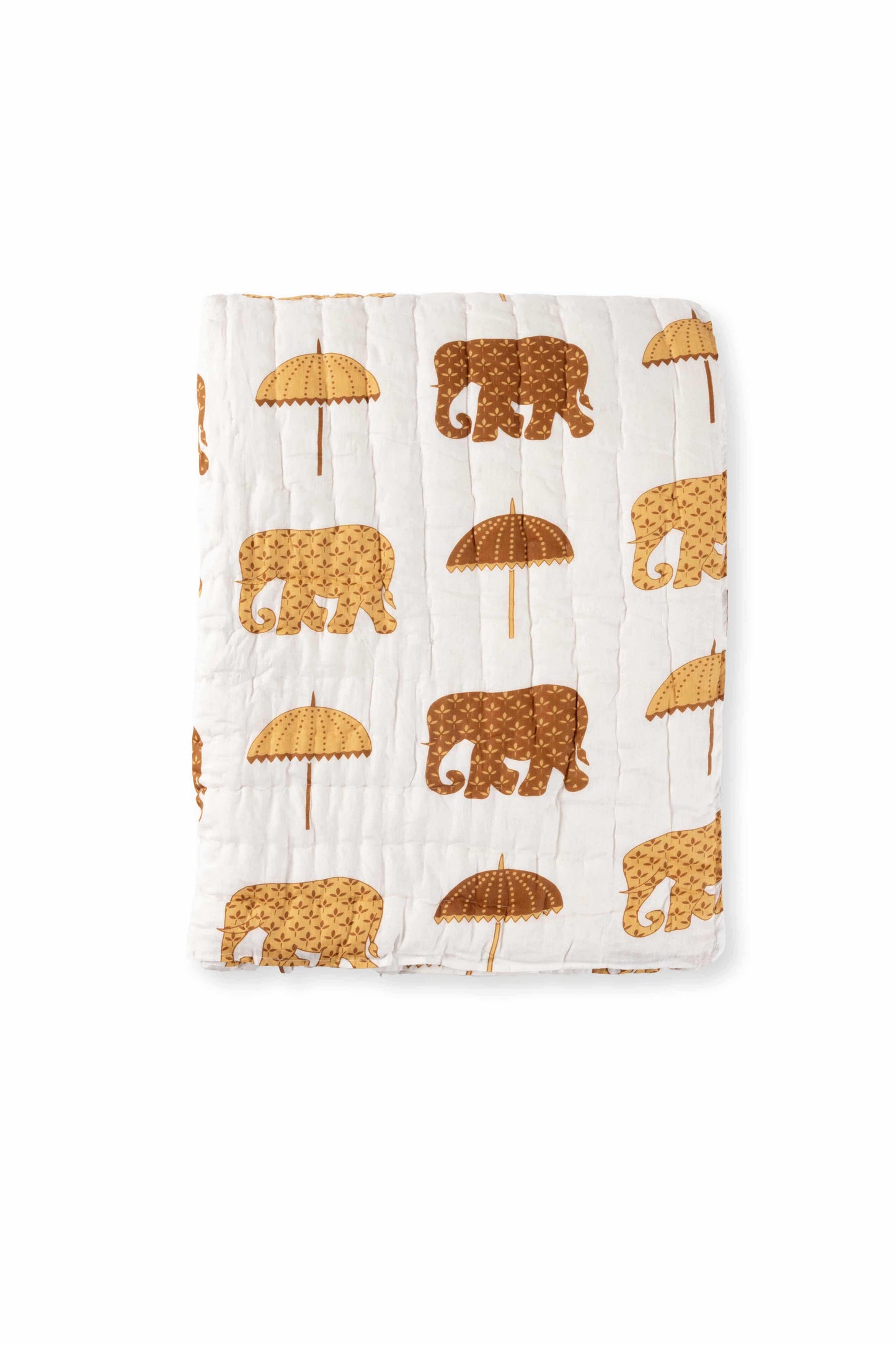 Royal Rust Elephant Jaipuri Quilt