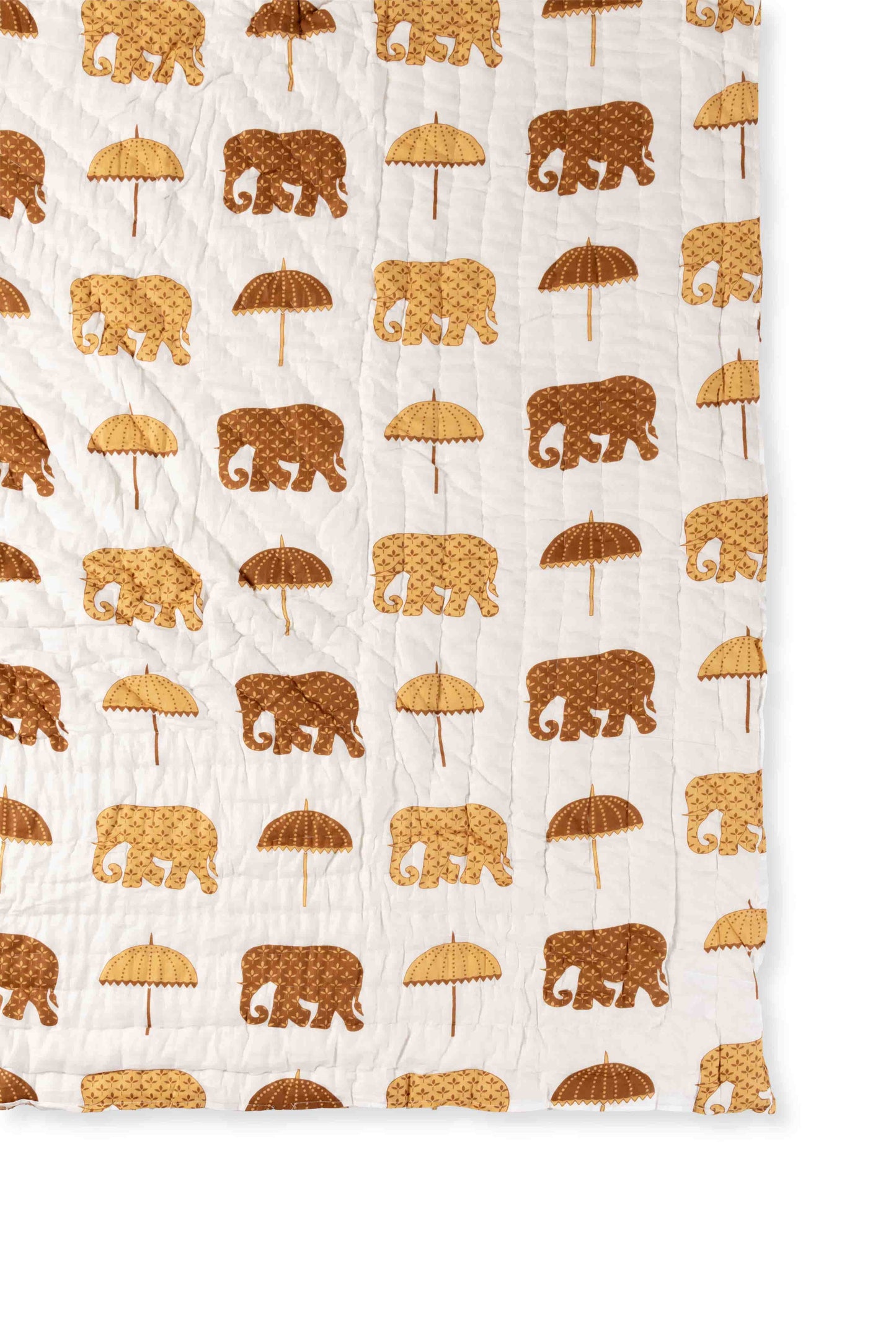 Royal Rust Elephant Jaipuri Quilt