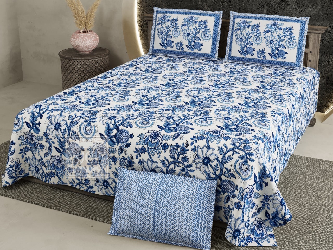 Double_king_size_cotton_jaipuri_bedsheet_online-jasmine