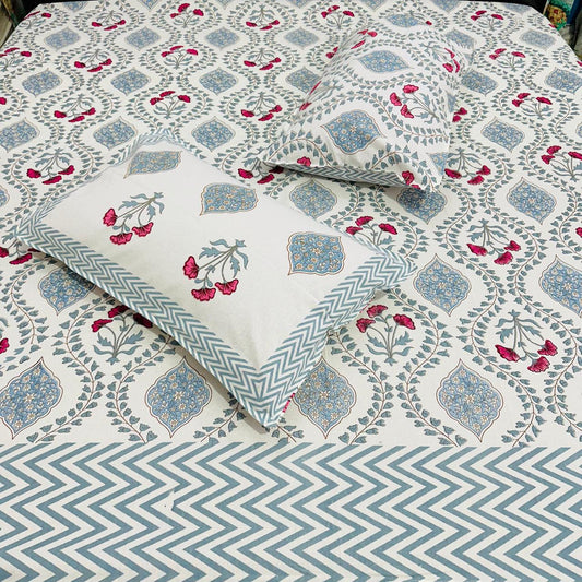 Classy Cotton King Size Bed Sheet (108x108) inch - Flora