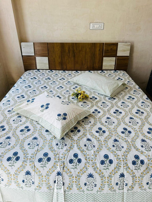 Classy Cotton King Size Bed Sheet (108x108) inch - Petals