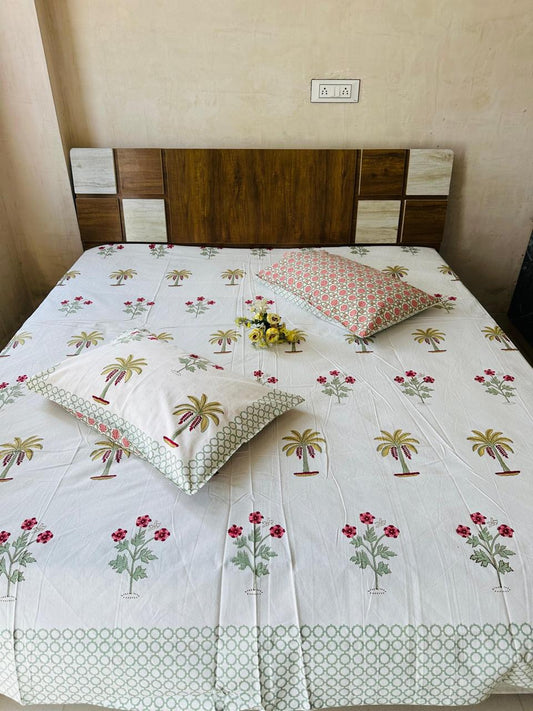 100% Cotton Premium King Size Bed Sheet (108x108) inch - Mirza
