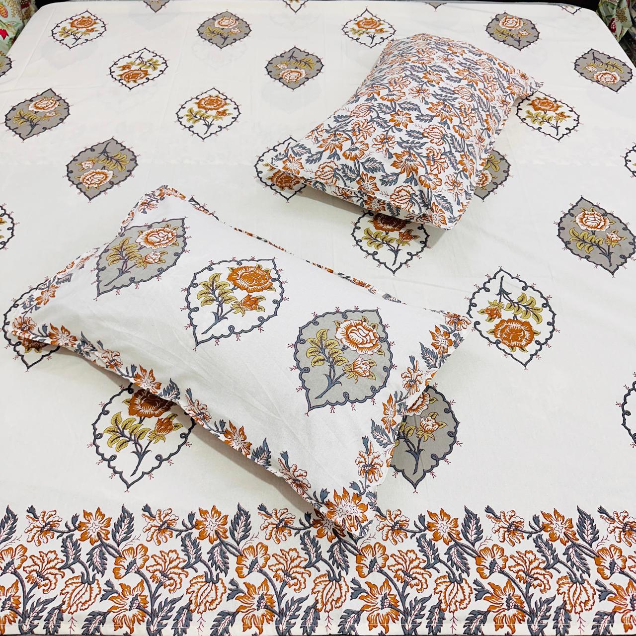 organic_block_print_king_size_bedsheet_cotton_india