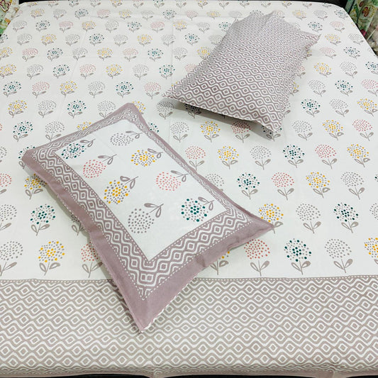100% Cotton Premium King Size Bed Sheet (108x108) inch - Opium