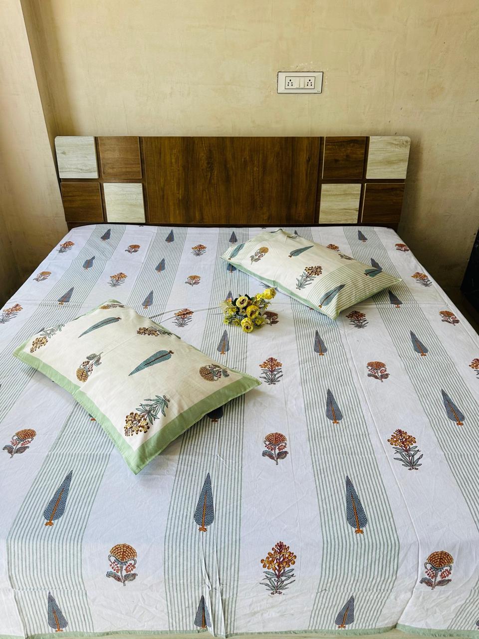 block print bedsheet king size jaipuri cotton