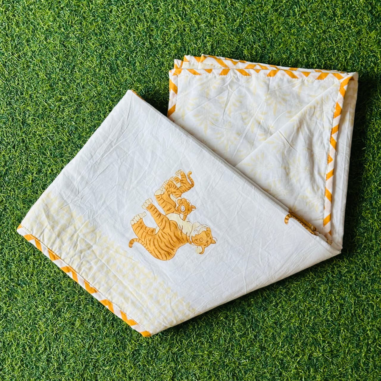 Tiger Block Print Baby Dohar (45x60 inch)