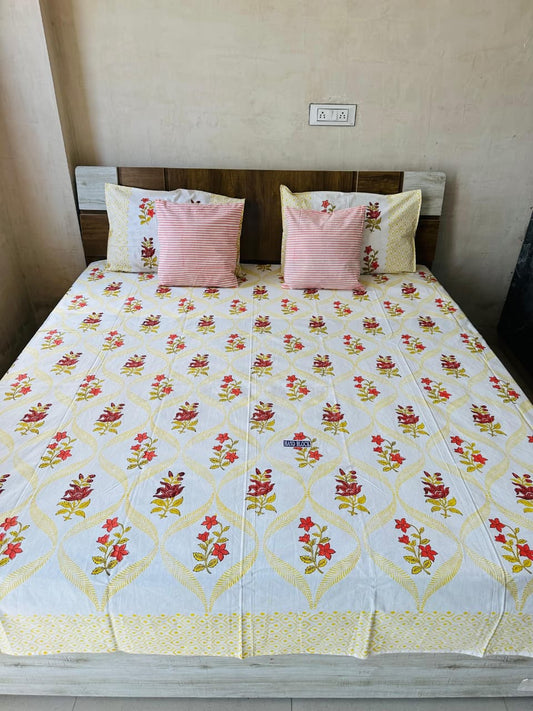 soft breathable cotton hand block print double bed sheet double bed