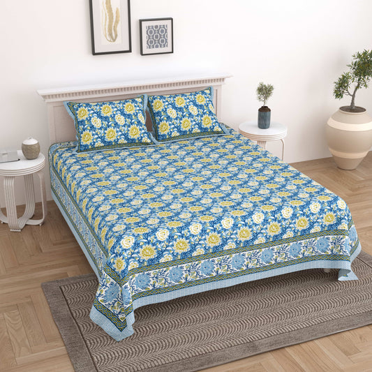 Floral Jaipuri Bedsheet Double bed (90x108 inch)