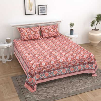 Floral Jaipuri Bedsheet Double bed (90x108 inch)