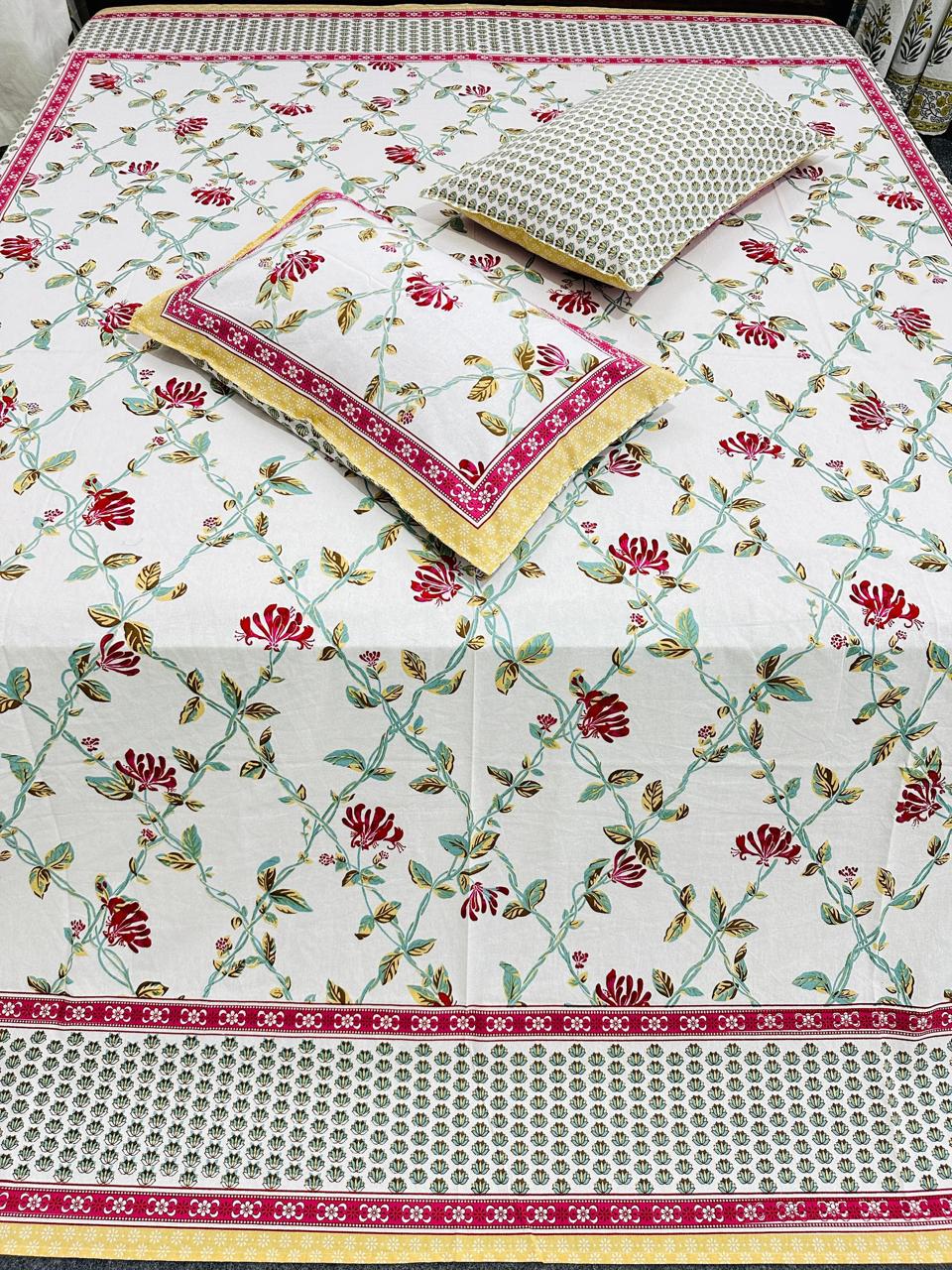 Floral Bales Premium Bedsheet Double bed (100x108 inch)