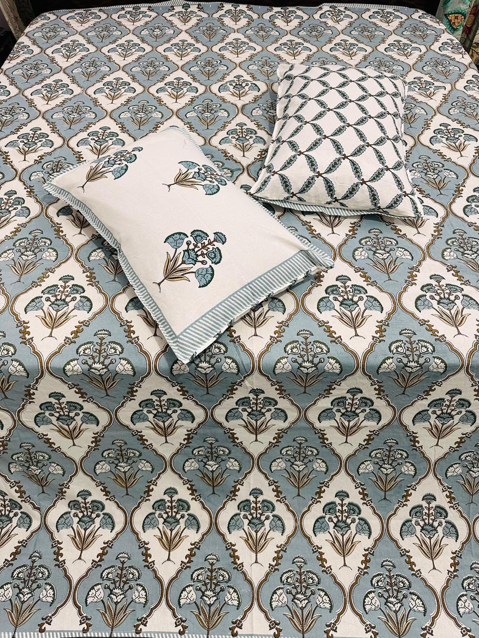 Floral Jaal Premium Bedsheet Double bed (100x108 inch)