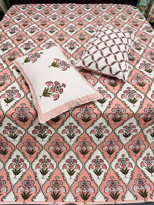 Floral Jaal Premium Bedsheet Double bed (100x108 inch)