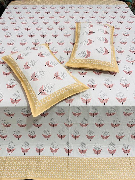Butterfly Premium Bedsheet Double bed (100x108 inch)