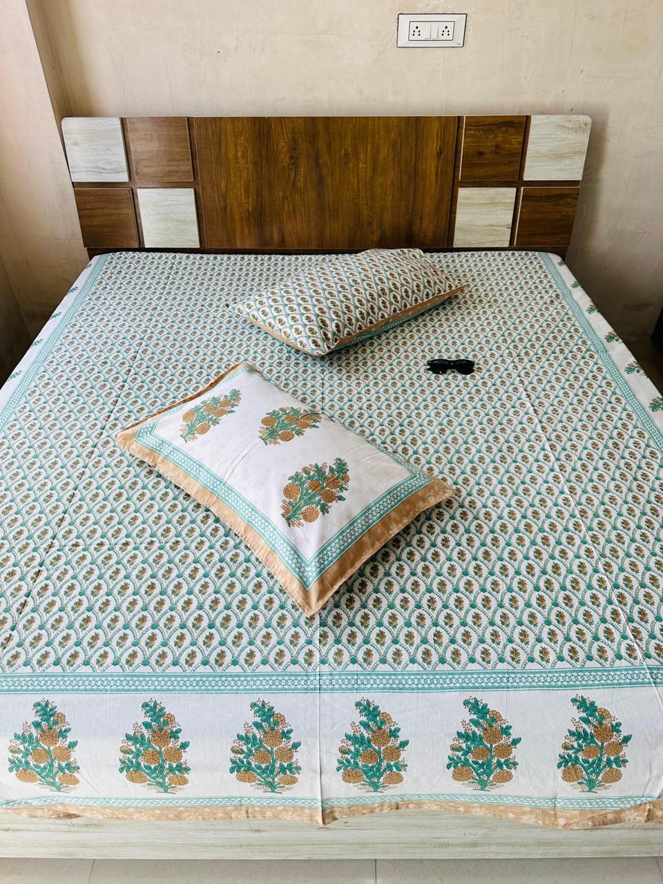 Rose Booti Premium Bedsheet Double bed (100x108 inch)
