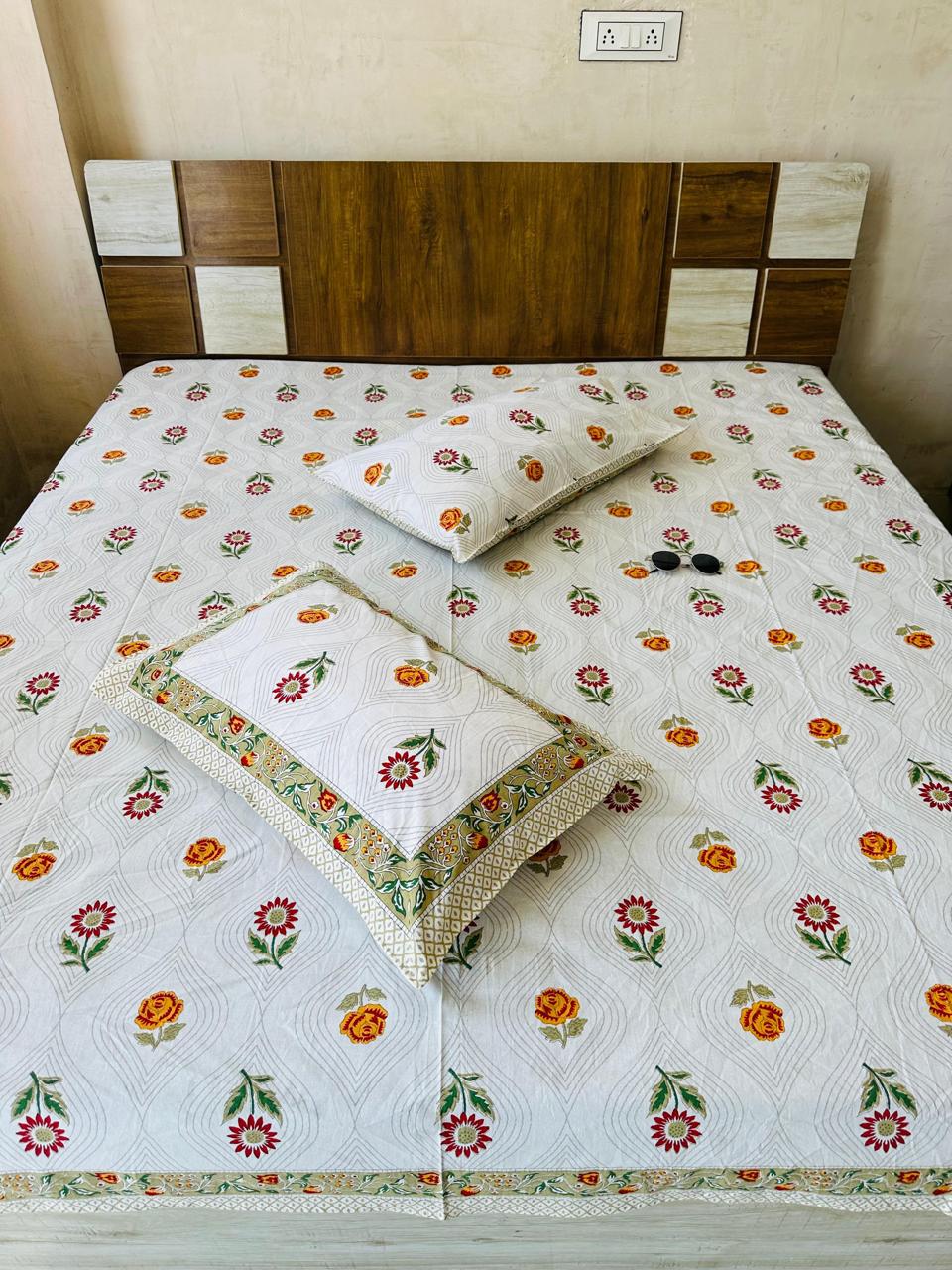 Sunflower Premium Bedsheet Double bed (100x108 inch)