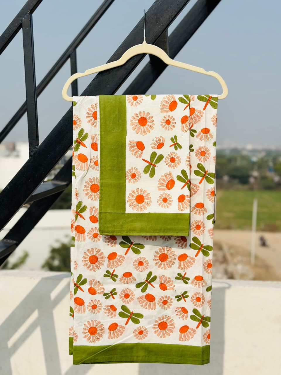 block print kids single bed bed sheet 60x90 inches