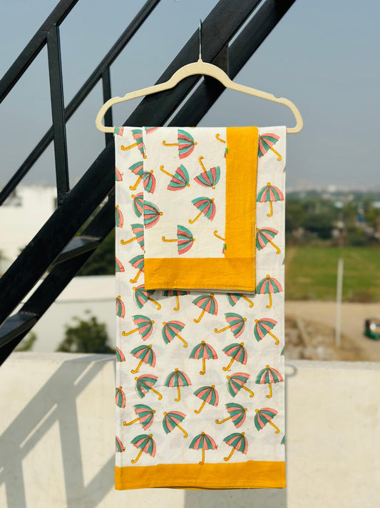 block printed cotton bed sheet for kids room online