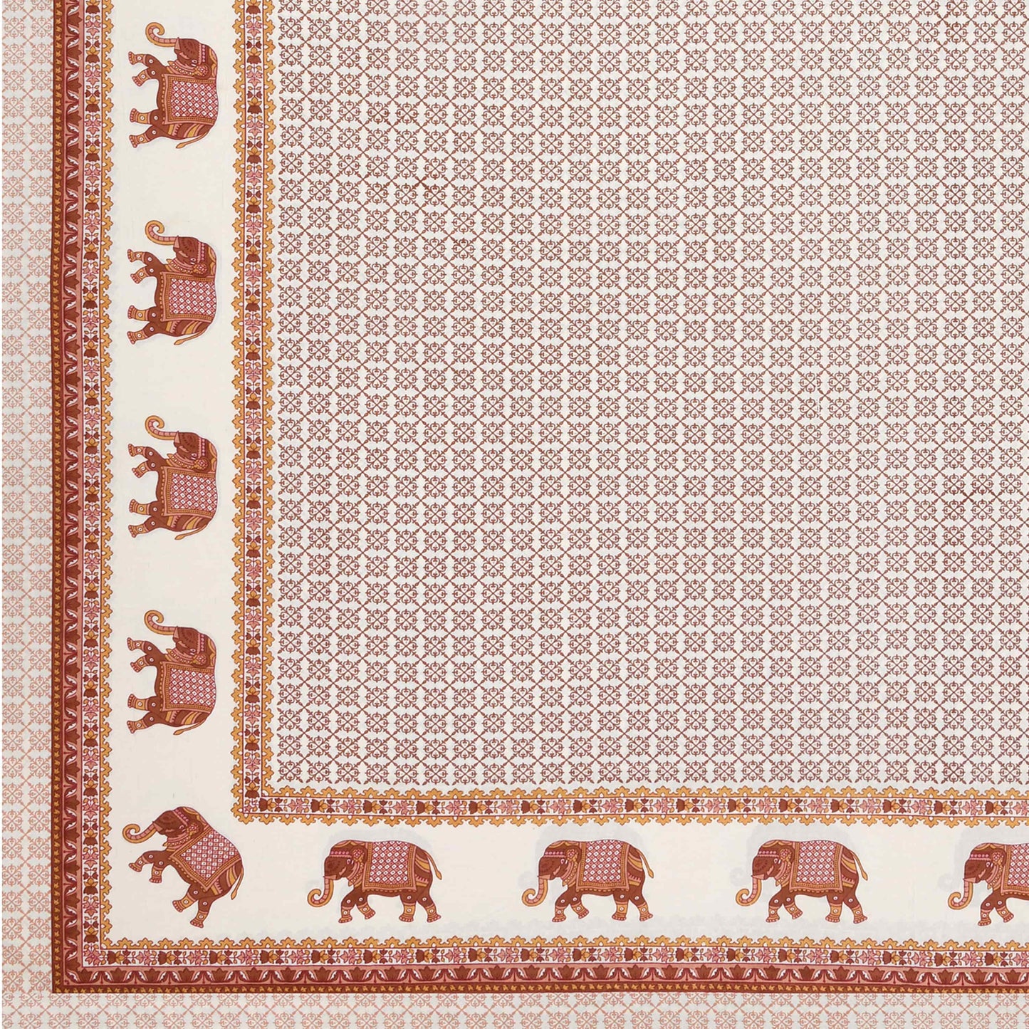 Rajasthani Booti Cotton Jaipuri Bedsheet Double Bed (90x108 inch )