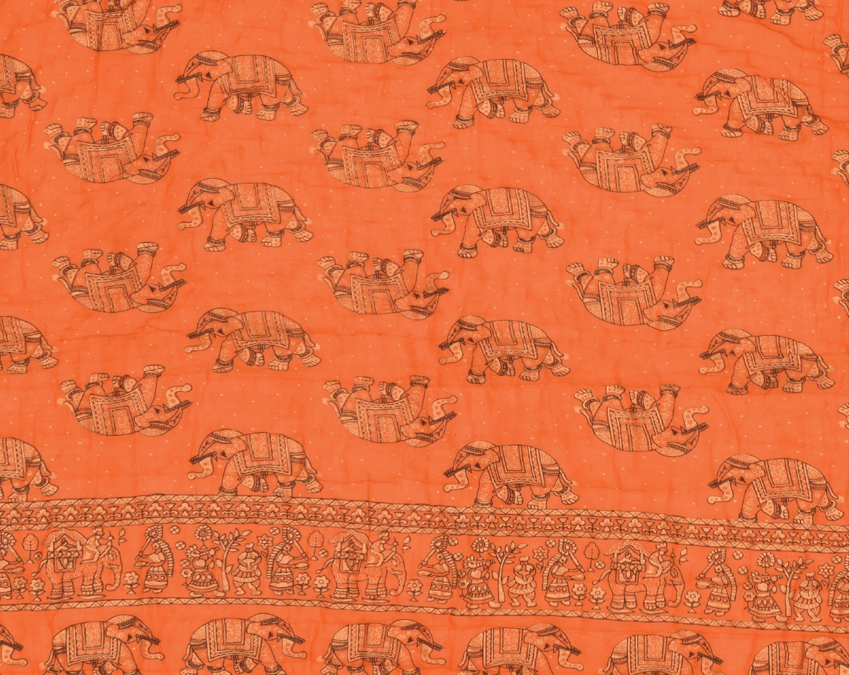 Jaipuri razai/ jaipuri quilt- Orange gold print 3