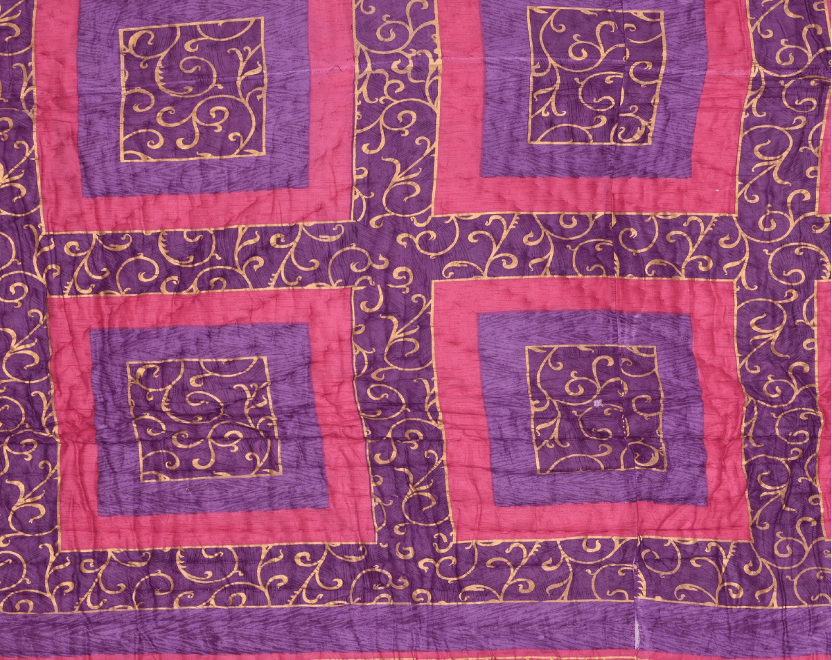 Purple Gold Print Jaipuri Razai /Quilt - Lushfab Jaipur