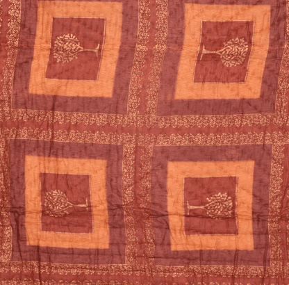 Rust Gold Print Jaipuri Razai /Quilt - Lushfab Jaipur