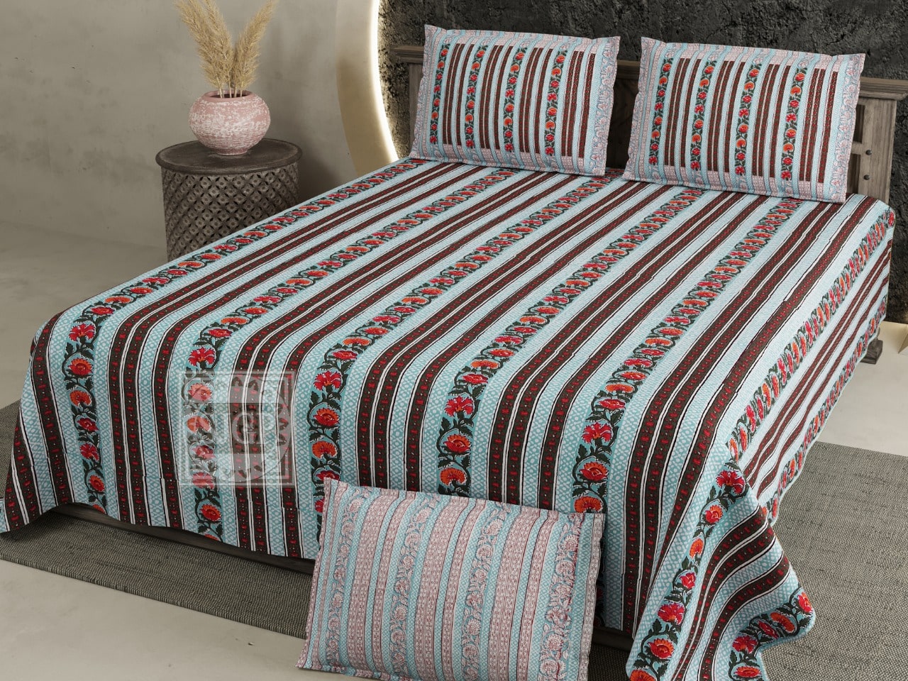 Jaipuri king size bed sheet cotton online 