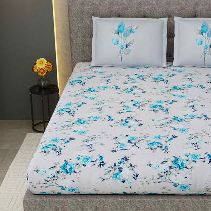 Classy Cotton King Size Bed Sheet (108x108) inch - Petals